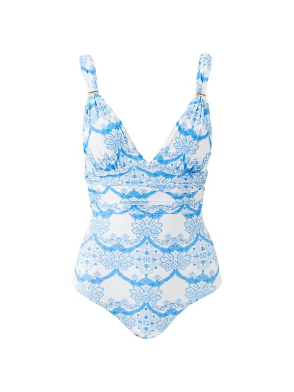 بدلة سباحة من قطعة واحدة بفتحة رقبة على شكل حرف V من باناريا