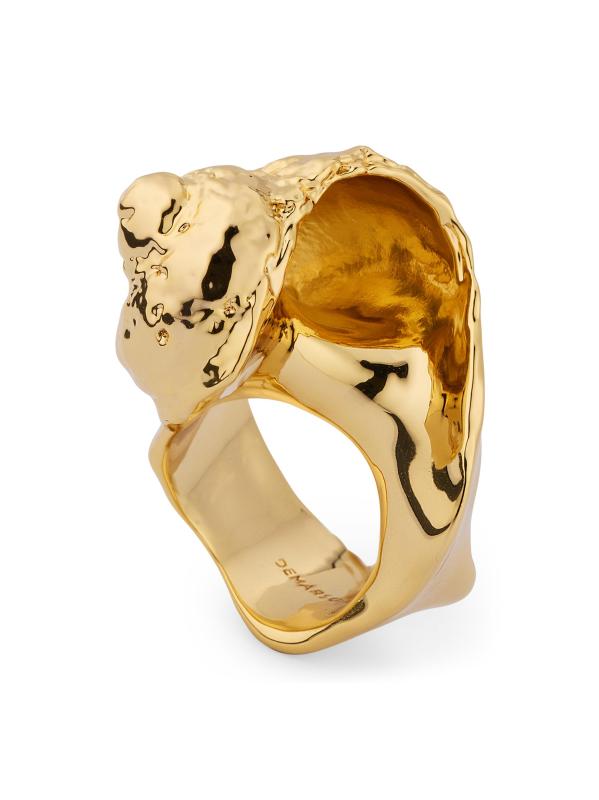 خاتم شل مطلي بالذهب عيار 12 قيراطًا