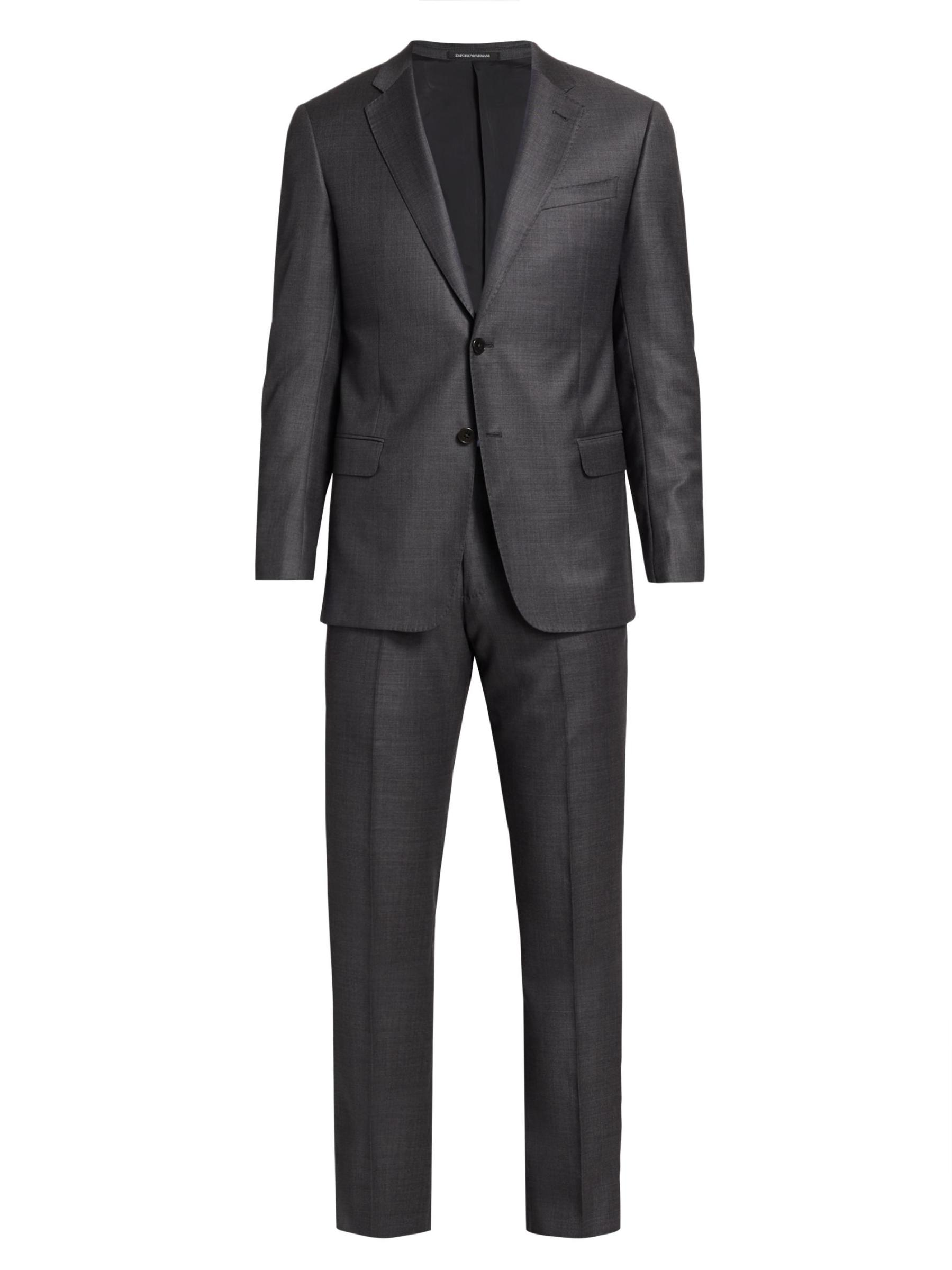 Emporio Armani - Gラインウールシングルブレストスーツ をオンライン