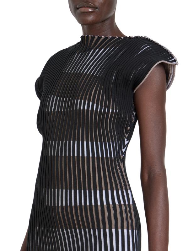 ISSEY MIYAKE ストライプニット Issey Miyake - ストライプ ニット トップ をオンライン購入