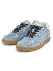 Shop GANNI - 08 Denim Raw Edge Sneakers | Saks Fifth Avenue