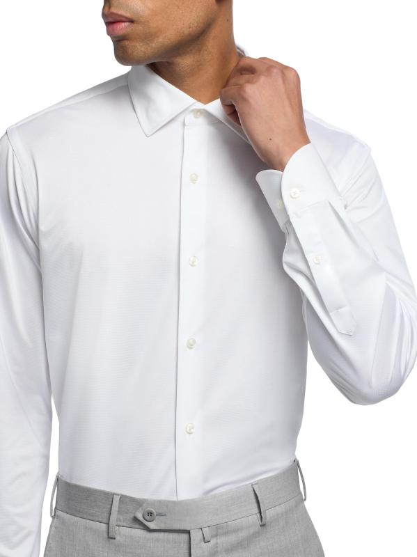 #5: قميص سترتش سوليد من كوليكشن - أبيض