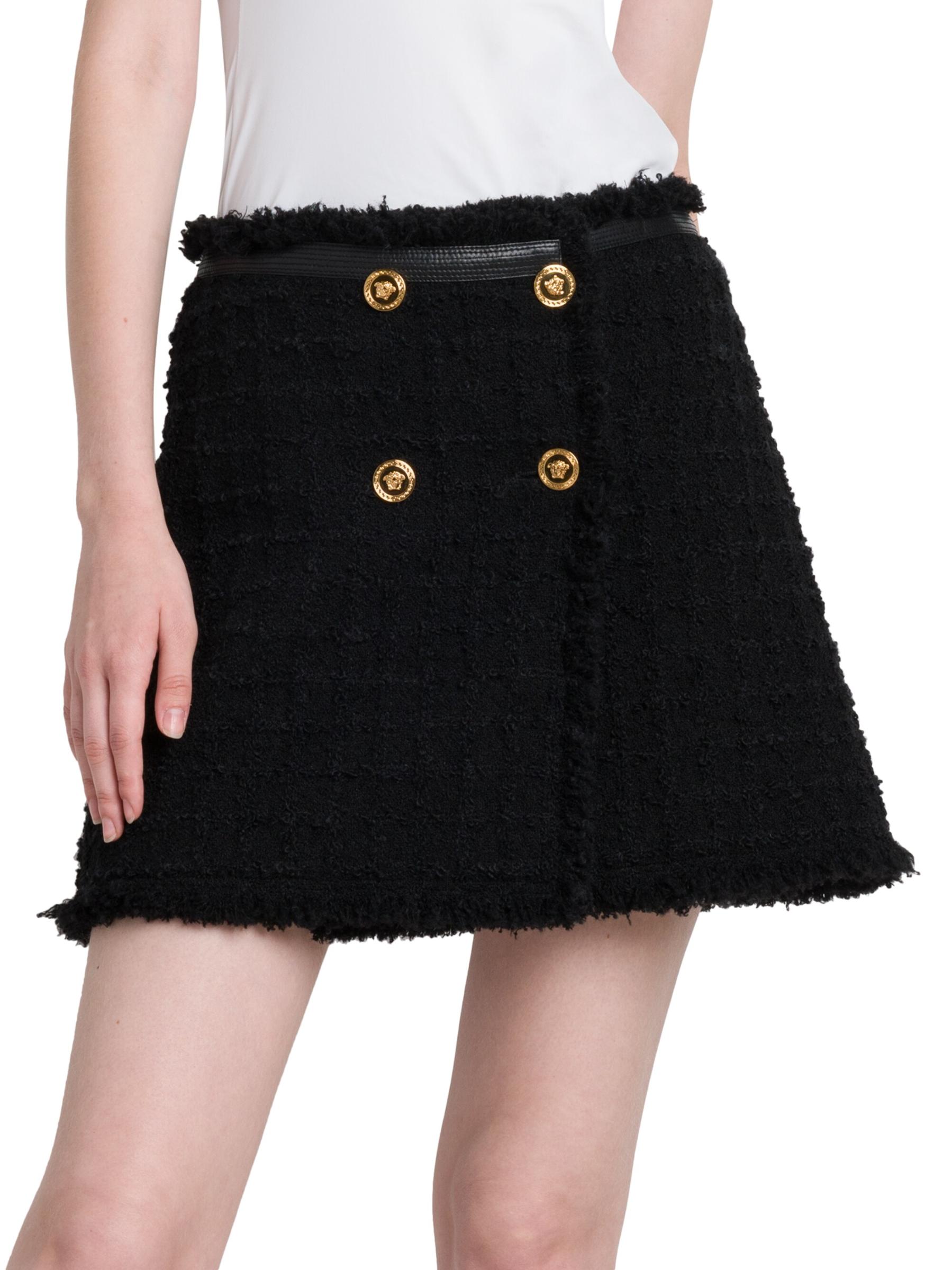 ミニスカート VERSACE TWEED MINI SKIRT Tweed A-line Mini Skirt White,Gold | VERSACE US