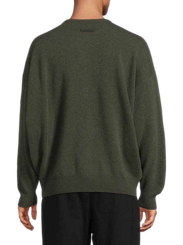 #4: سترة برقبة مستديرة من الصوف المحبوك - أوف بلاك