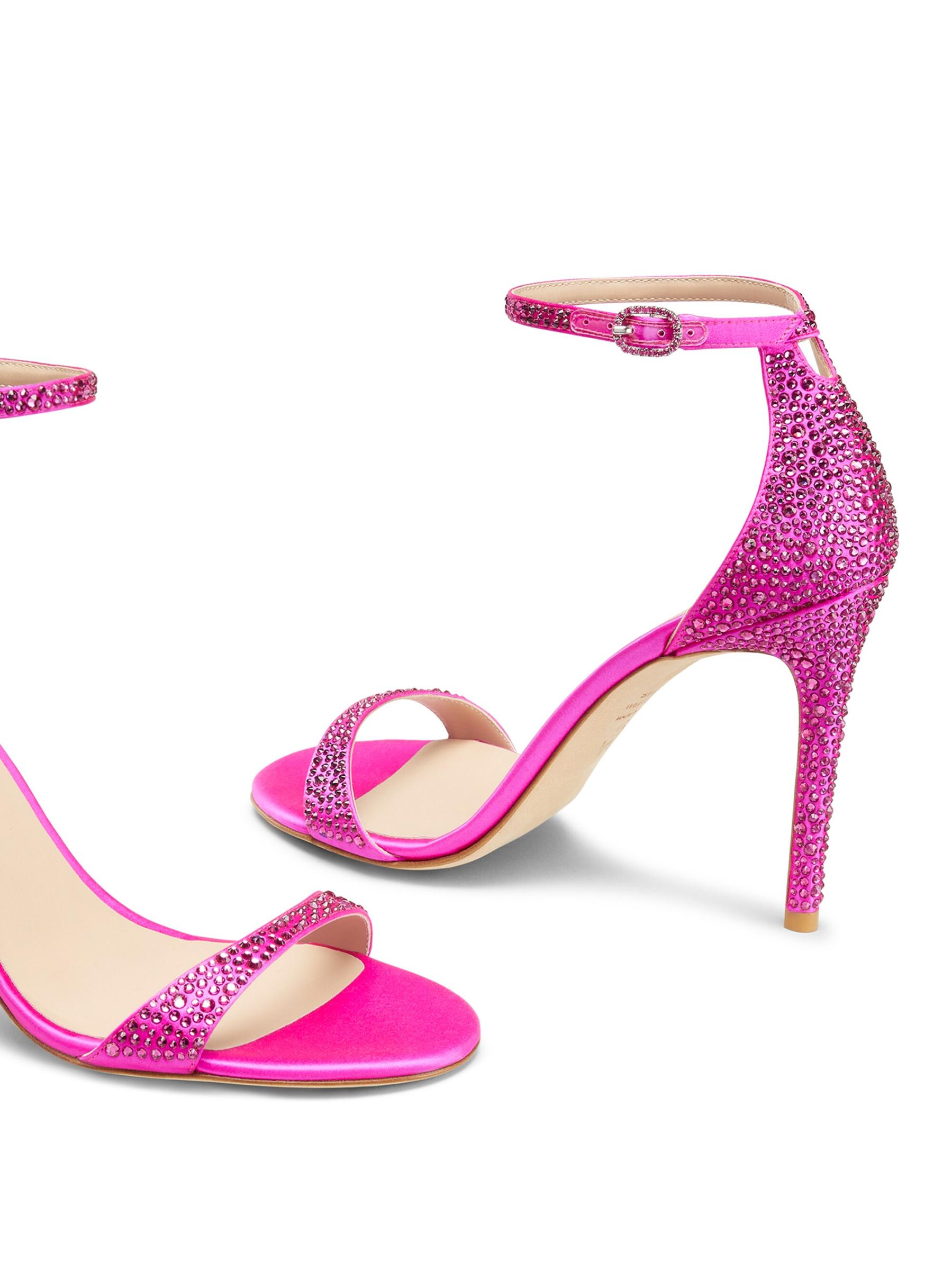 Shop Stuart Weitzman - Nudist Shine 100MM Crystal Sandals