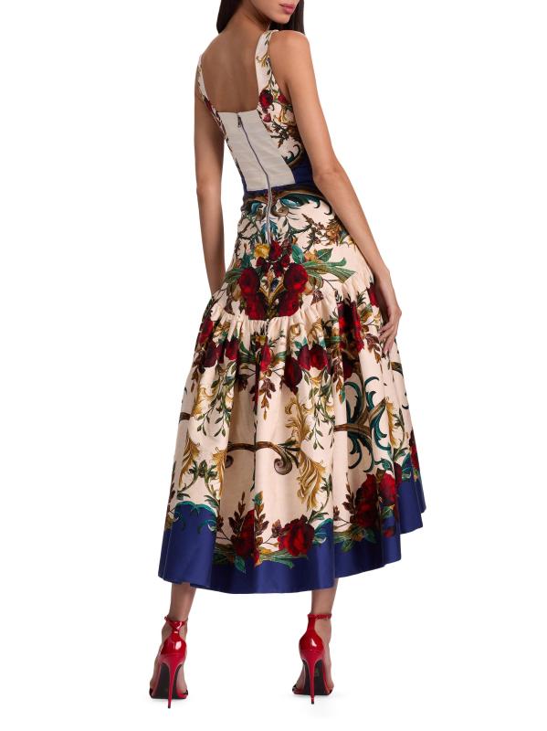 #4: فستان ديانا فلورال بوستير لحفل الكوكتيل - وردة مذهبة