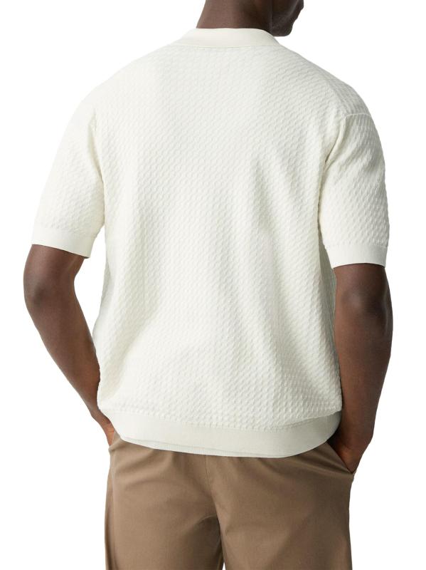 #4: قميص Cairn Tactile من القطن بأزرار أمامية - قشر البيض