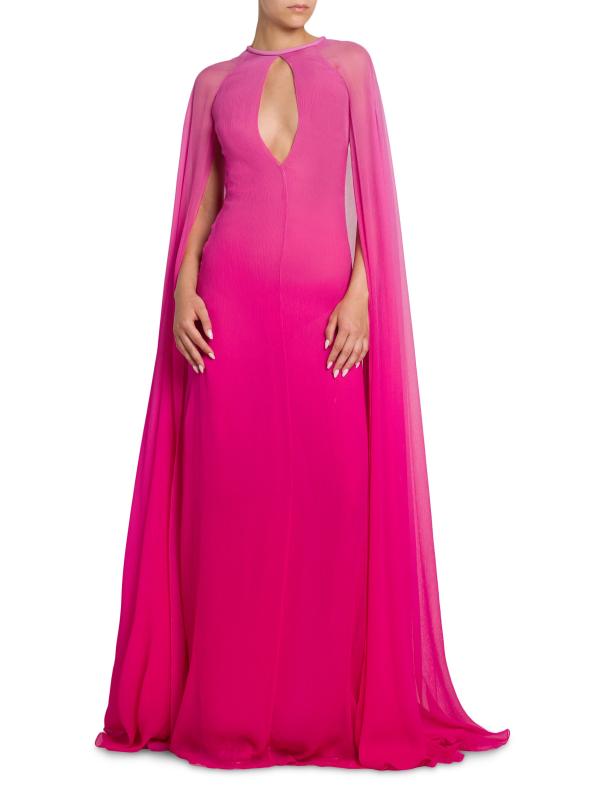 Shop Tom Ford - Dégradé Silk Crepon Cape Gown | Saks Fifth