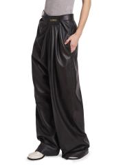 【25AW NEW】LOEWE/レザーパッチ付きクロップド丈ドレープパンツ 8eab294a-0fa1-4b46-a542-