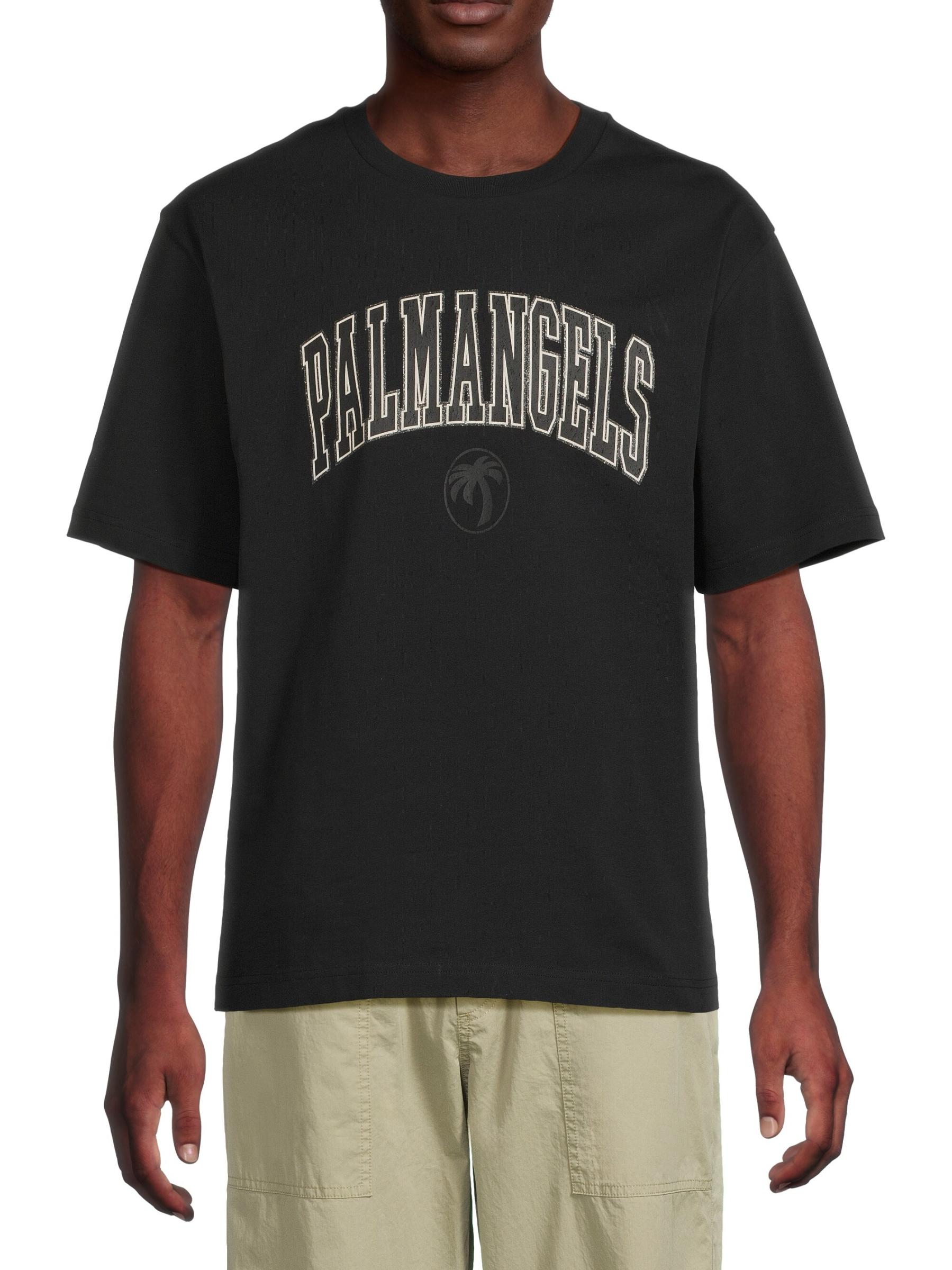 [Palm Angels] カレッジロゴ 半袖Tシャツ Palm Angels - カレッジパームコットンスリムTシャツ を