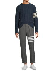 Thom Browne - ストライプ・スナップ・フロント・ゴム入り