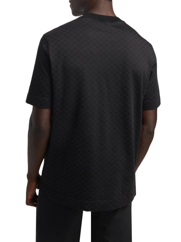 #4: تي شيرت قصير الأكمام من القطن والحرير المربّع - أسود