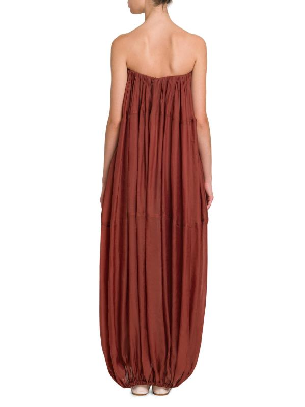 #4: فستان أورجانزا ماكسي بطيات - لبنة الطوب