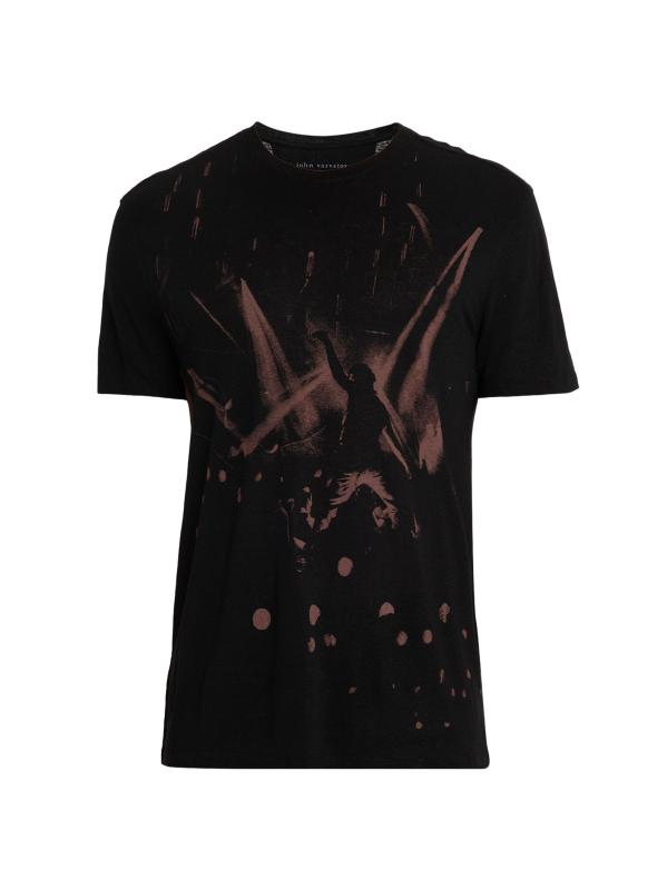 Graffiti-Inspired Graphic Linen-Blend T-Shirt