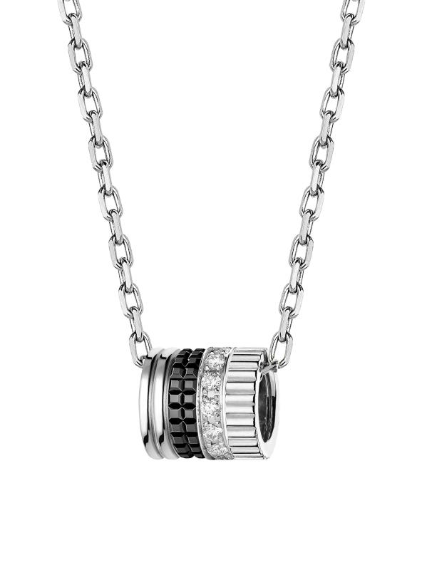 Quatre Black Edition 18K White Gold, PVD, 
0.17 TCW Diamond Pendant Necklace