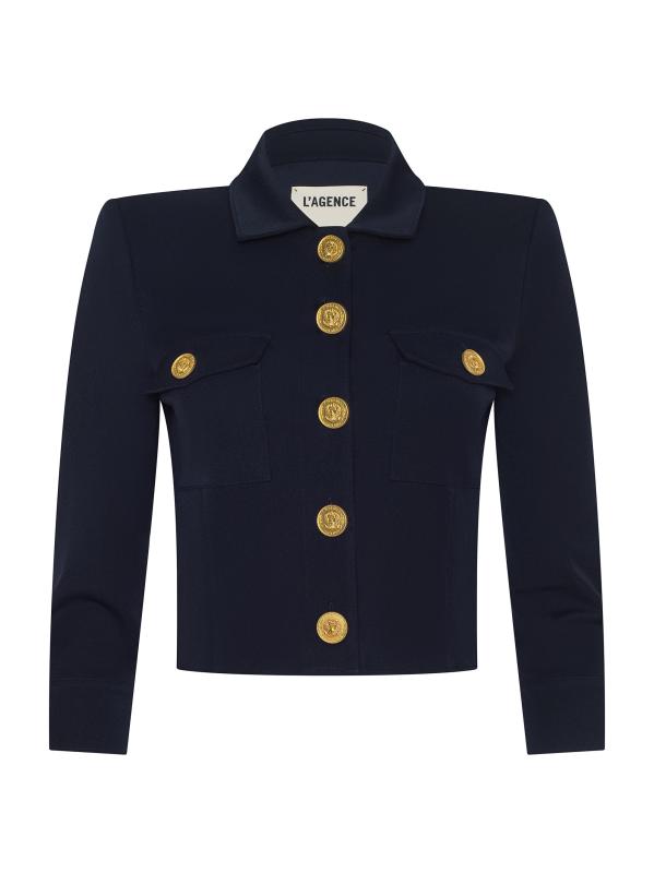 جاكيت قصير من نسيج قطني طويل من كومي