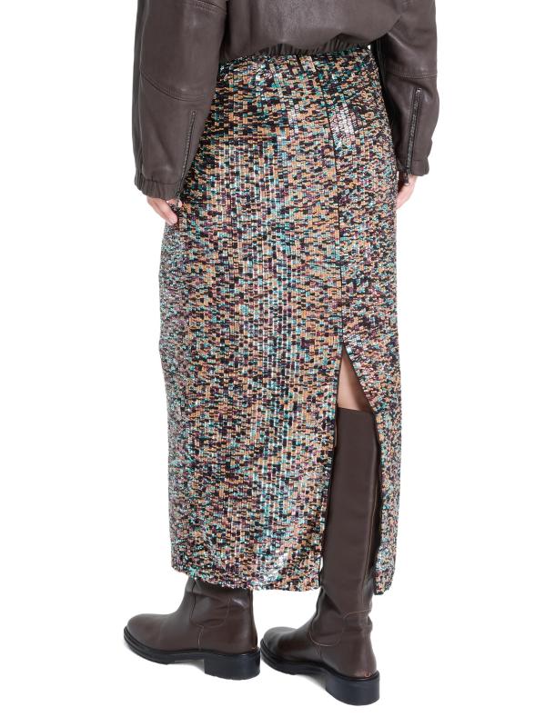 #4: تنورة سايكي ستاكد بايليت ماكسي - شوكولاتة داكنة