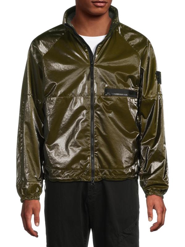 #2: جاكيت نايلون قابل للتمدد - أخضر عسكري