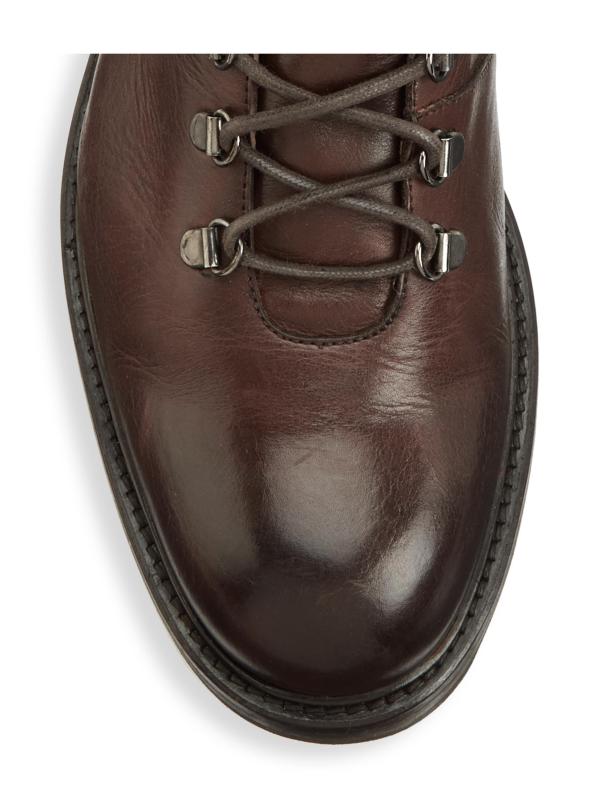 #4: المجموعة: أحذية براندون الجلدية المصقولة للكاحل - شيكولاتة