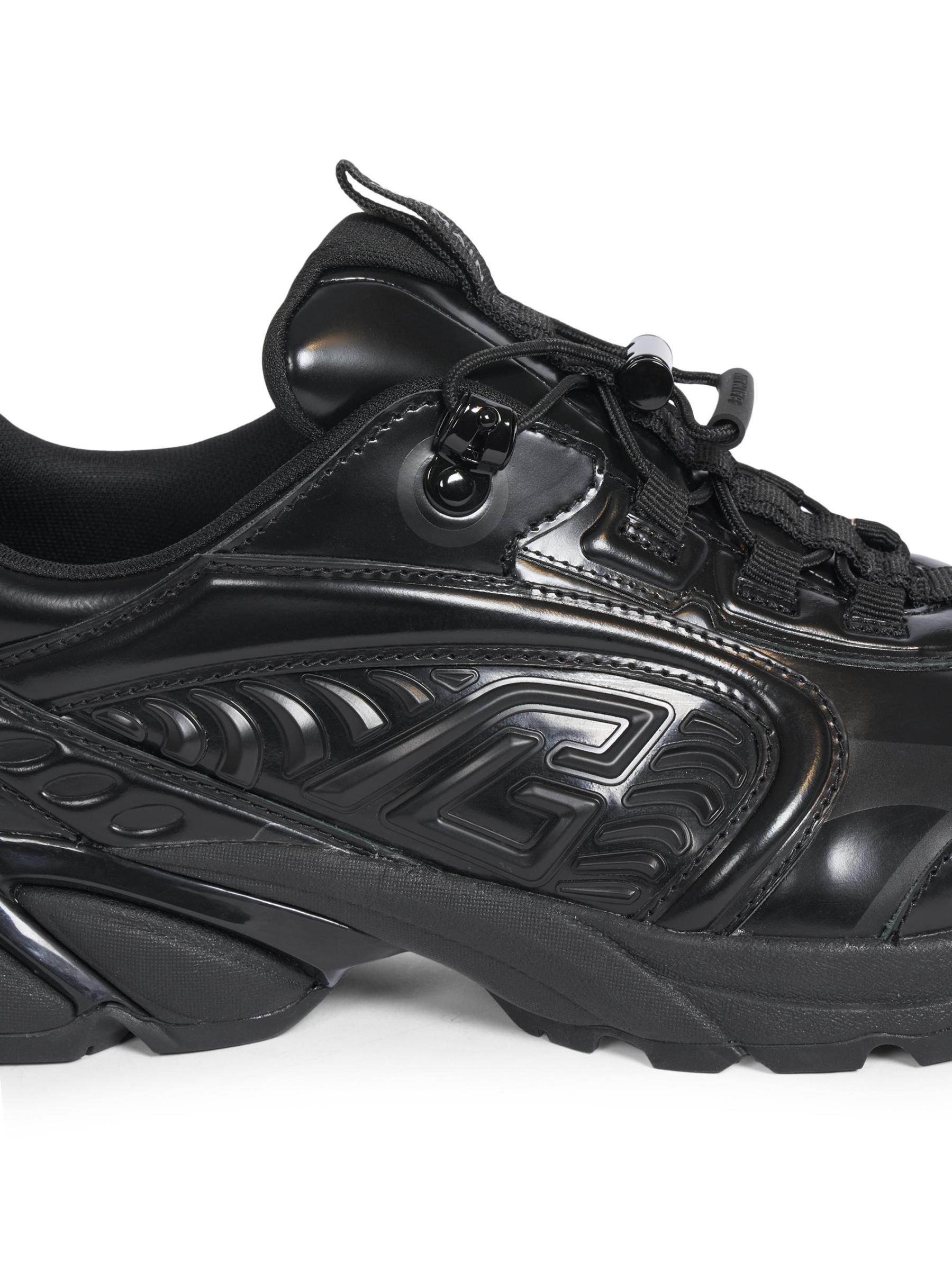 Shop Balmain - Cosmic Dust Faux Glazed Leather Sneakers