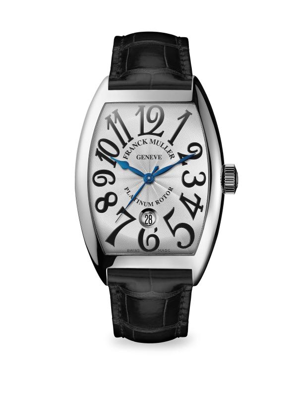 ساعة Cintree Curvex 47 ملم بسوار من الفولاذ المقاوم للصدأ بسوار من جلد التمساح