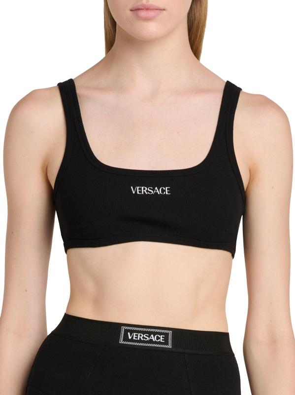 【新品】versace スポーツブラ Versace - ロゴ入りコットンリブ・スポーツ・ブラ をオンライン購入
