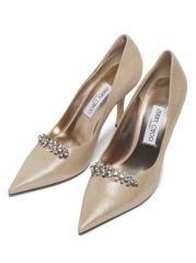 Shop Jimmy Choo - Core Belinda 90MM Embellished Metallic