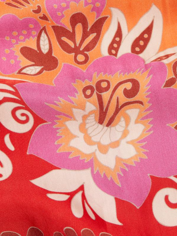 #6: فستان متوسط الطول بفتحات زهرية من نيسا - زهر البرتقال