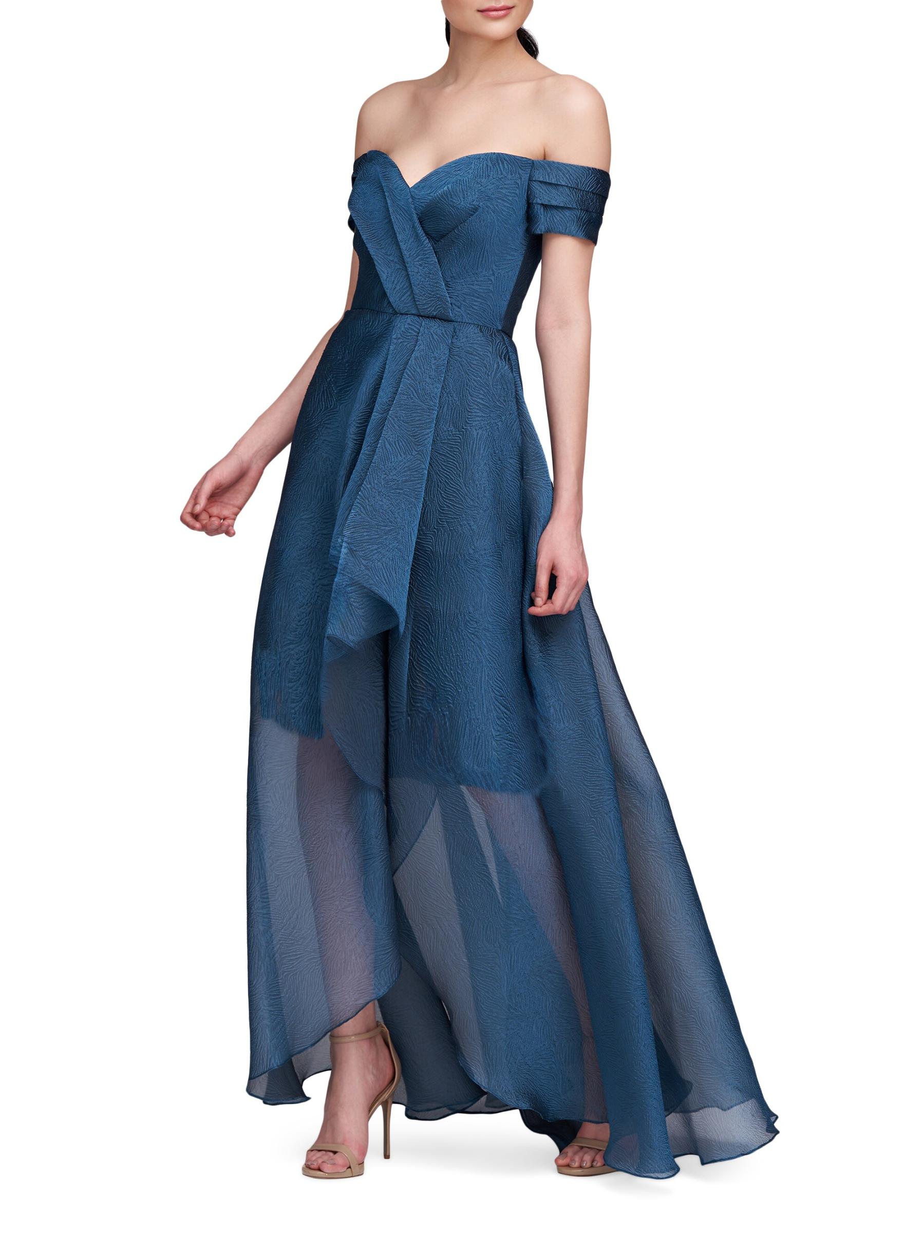 Tadashi Shoji ダルトンコントラストオフショルダーガウン THEIA - セシリア・ジャカード・オフショルダー・ガウン を
