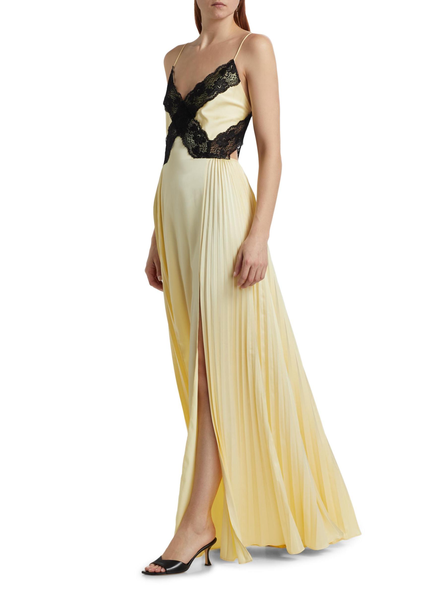 Self-Portrait - サテン・レース・マキシ・ドレス をオンライン