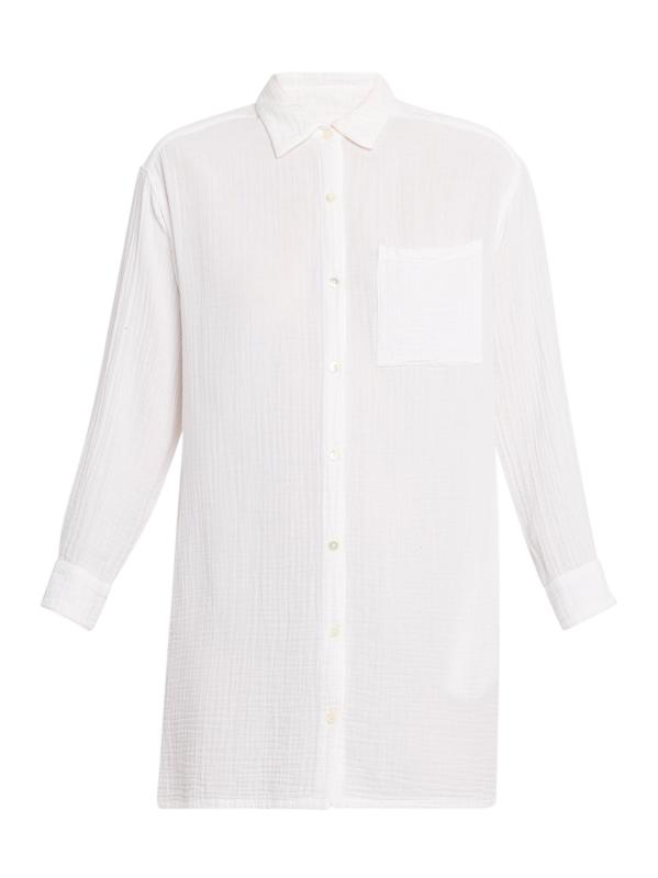 Tyson Cotton Gauze Shift Mini Shirtdress