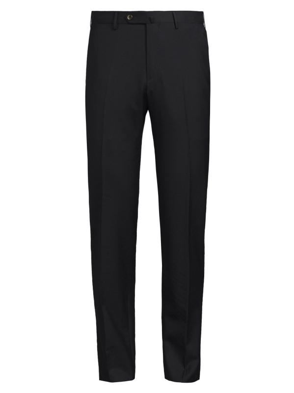 High-Performance Wool Button-Tab Slim Trousers