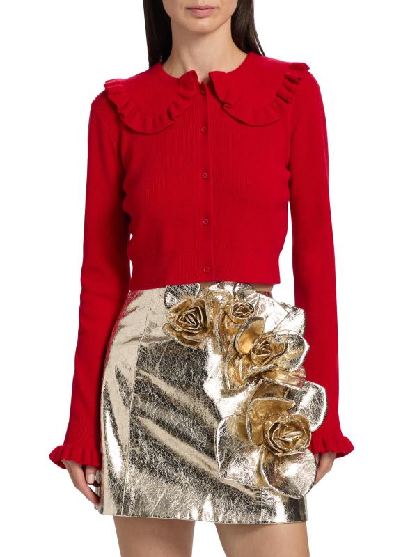 #2: كارديغان كاموميلا مكشكش من الصوف والكشمير - أحمر