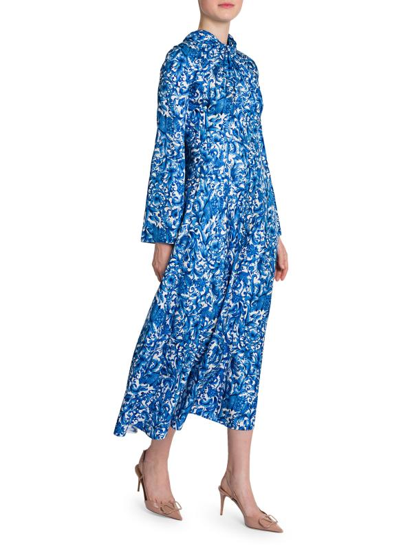 #3: فستان متوسط الطول من الحرير المعقود - أفوريو بلو