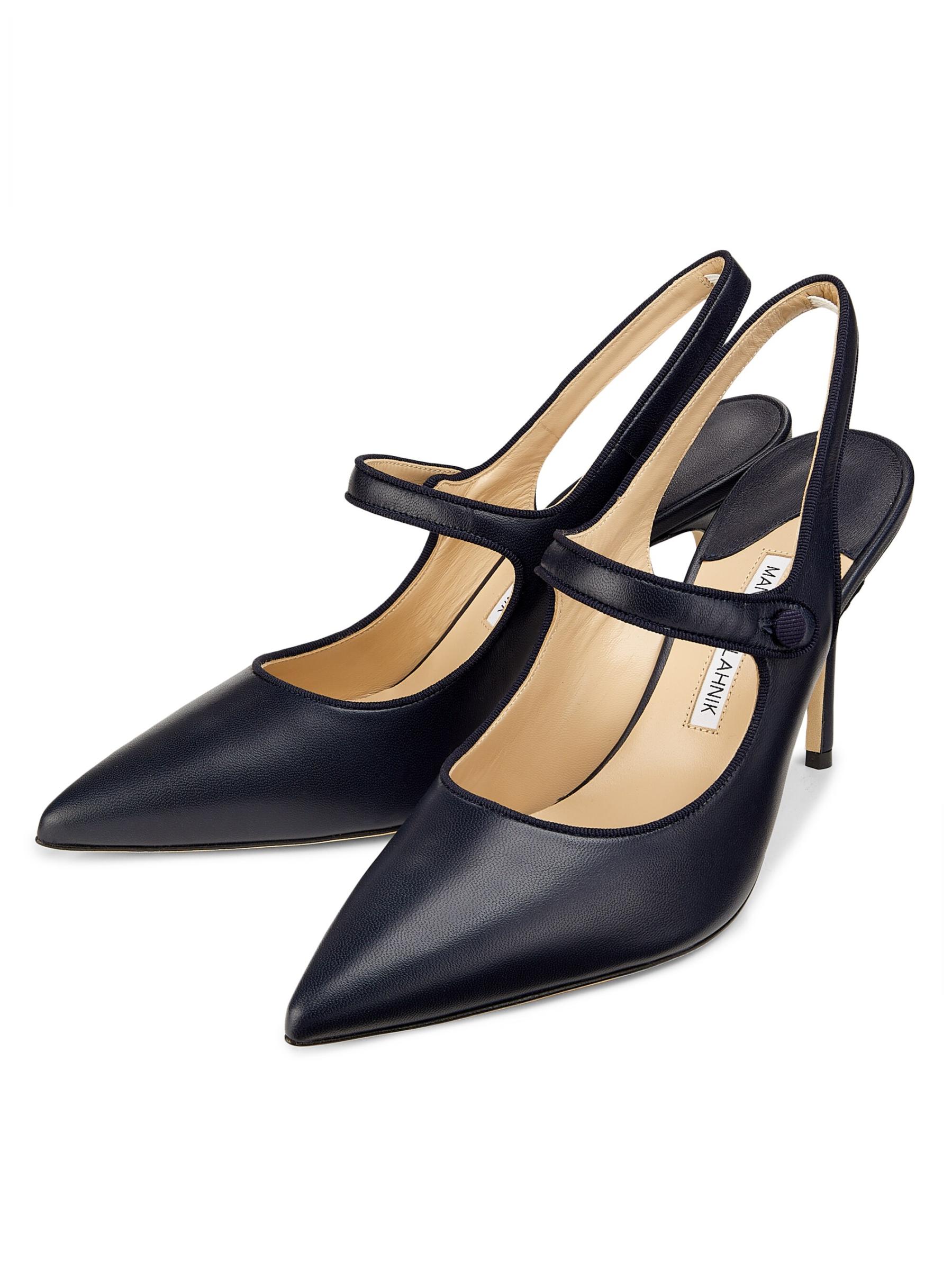 【MANOLO BLAHN】リネン スリングバック パンプス MANOLO BLAHNIK Maysli 70 ベルベット スリングバックパンプス