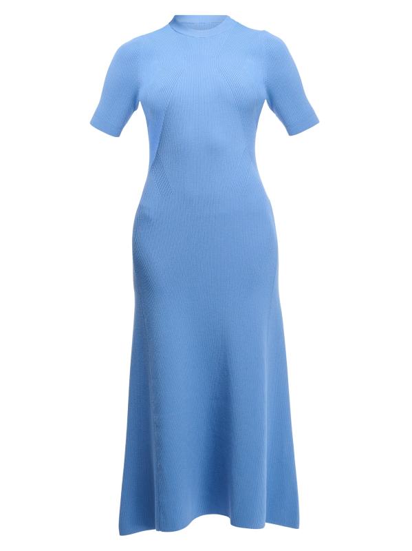 فستان ماكولوغ متوسط الطول محبوك على شكل حرف A