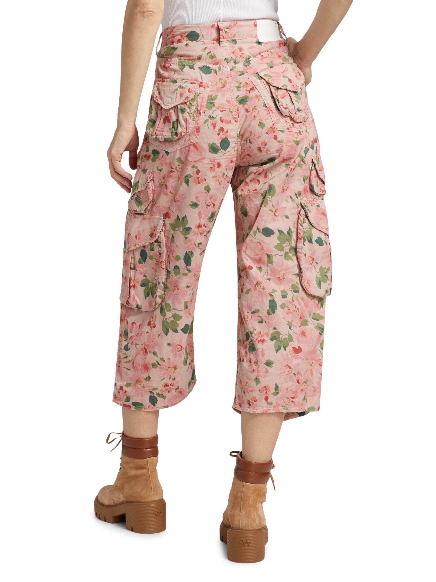 Shop R13 - Floral Cotton Crop Cargo Pants | Saks Fifth