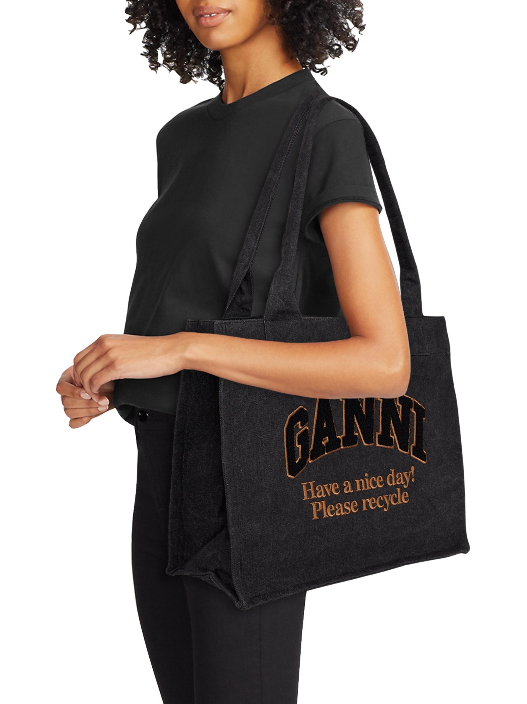 Shop GANNI - Large Easy Shopper Denim Tote Bag | Saks Fifth