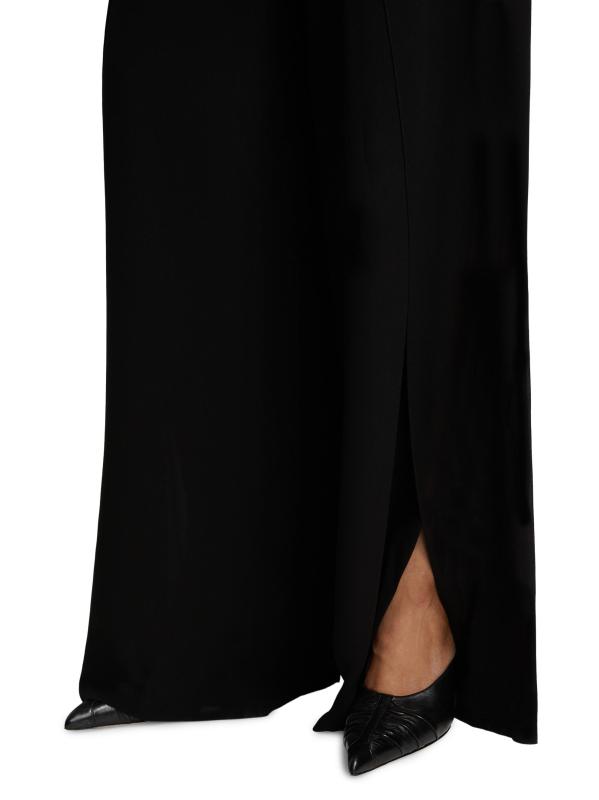 #5: بنطال Gerogette واسع الساق من الحرير من Fellia - أسود