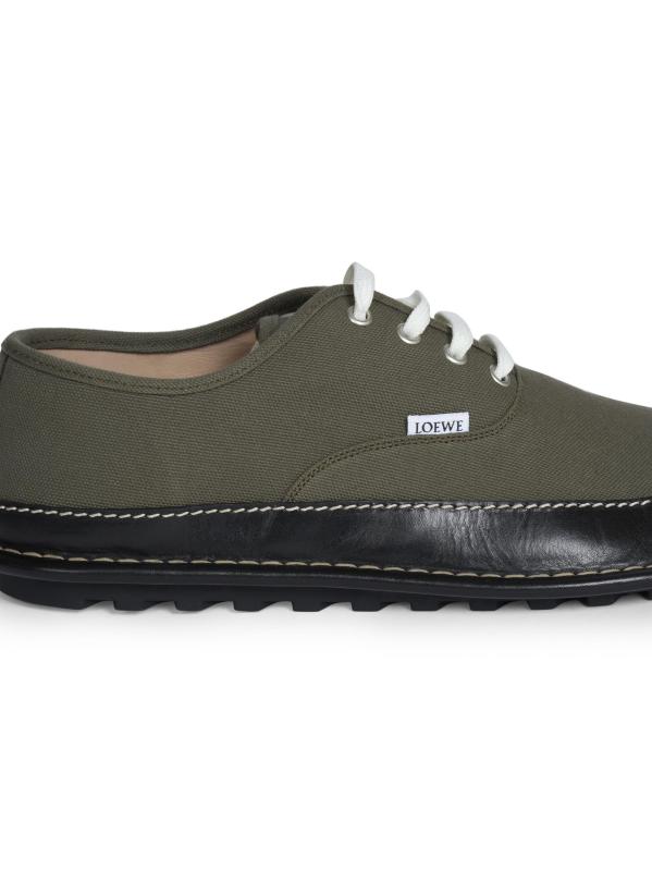 #5: حذاء «باي كانفاس آند ليذر» برقبة قصيرة - أسود أخضر كاكي