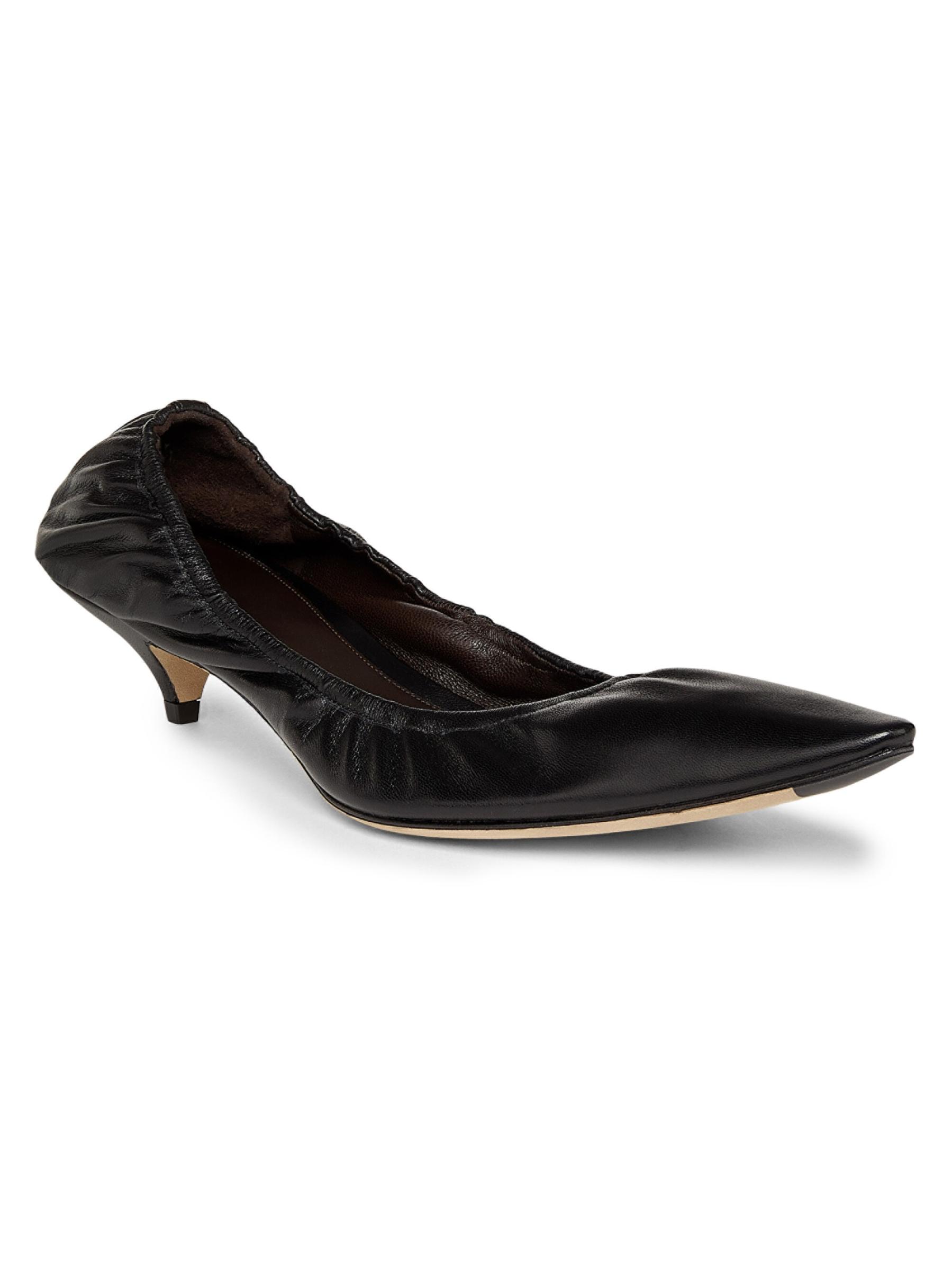 Shop The Row - Liisa 35MM Leather Kitten Heel Pumps | Saks