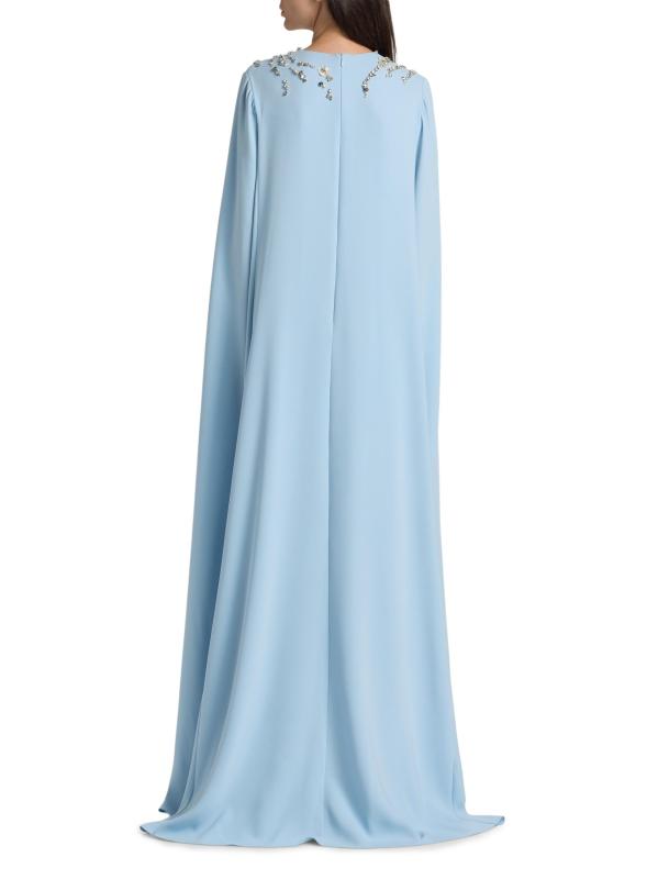 #4: فستان من مزيج الحرير المطرز والمزين بالكريستال - سكاي