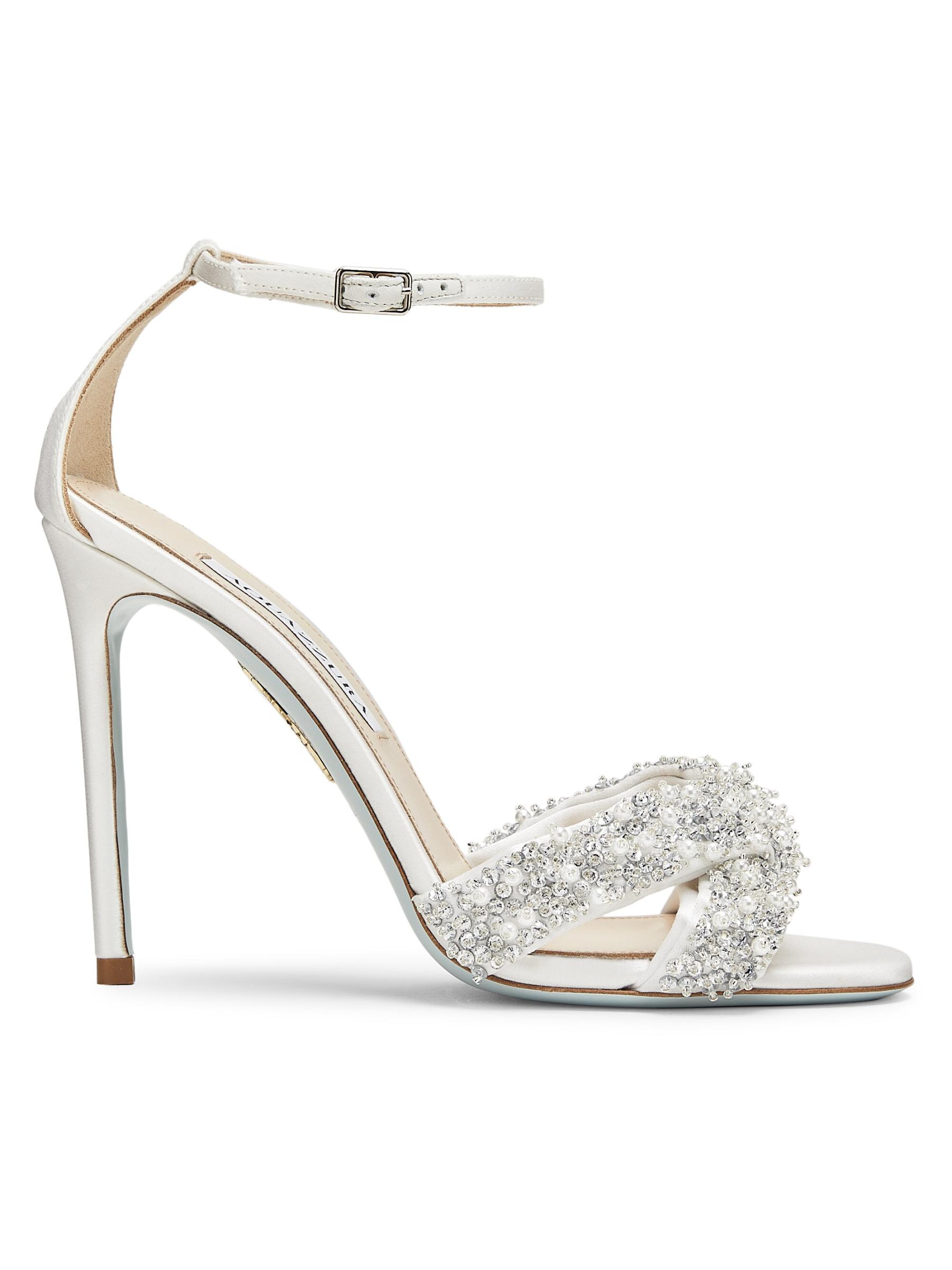 【送料&関税込】Aquazzura Melodie Slingbacks With Pearls And Shop Aquazzura - Melodie 105MM Embellished Satin Sandals