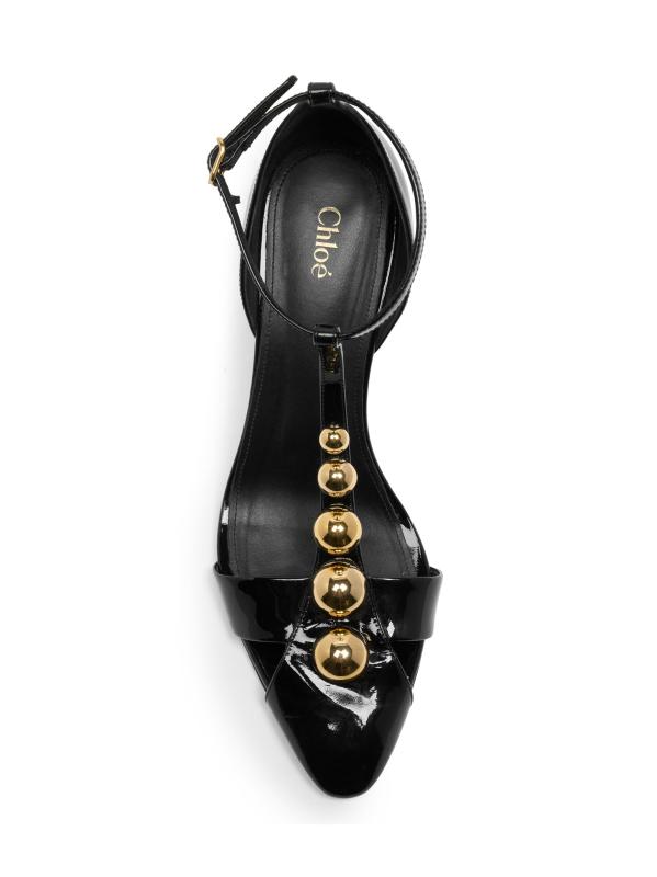 #5: مضخات Cleia من الجلد اللامع مرصعة بمقاس 70 مم - أسود