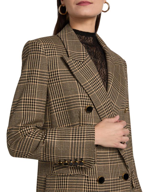 Shop Veronica Beard - Rhys Dickey Houndstooth Double-Breasted