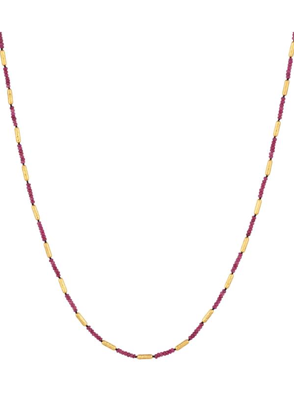 قلادة Vertigo من الذهب الأصفر عيار 24 قيراطًا والذهب الأصفر عيار 18 قيراطًا ومزيّن بخرز الياقوت