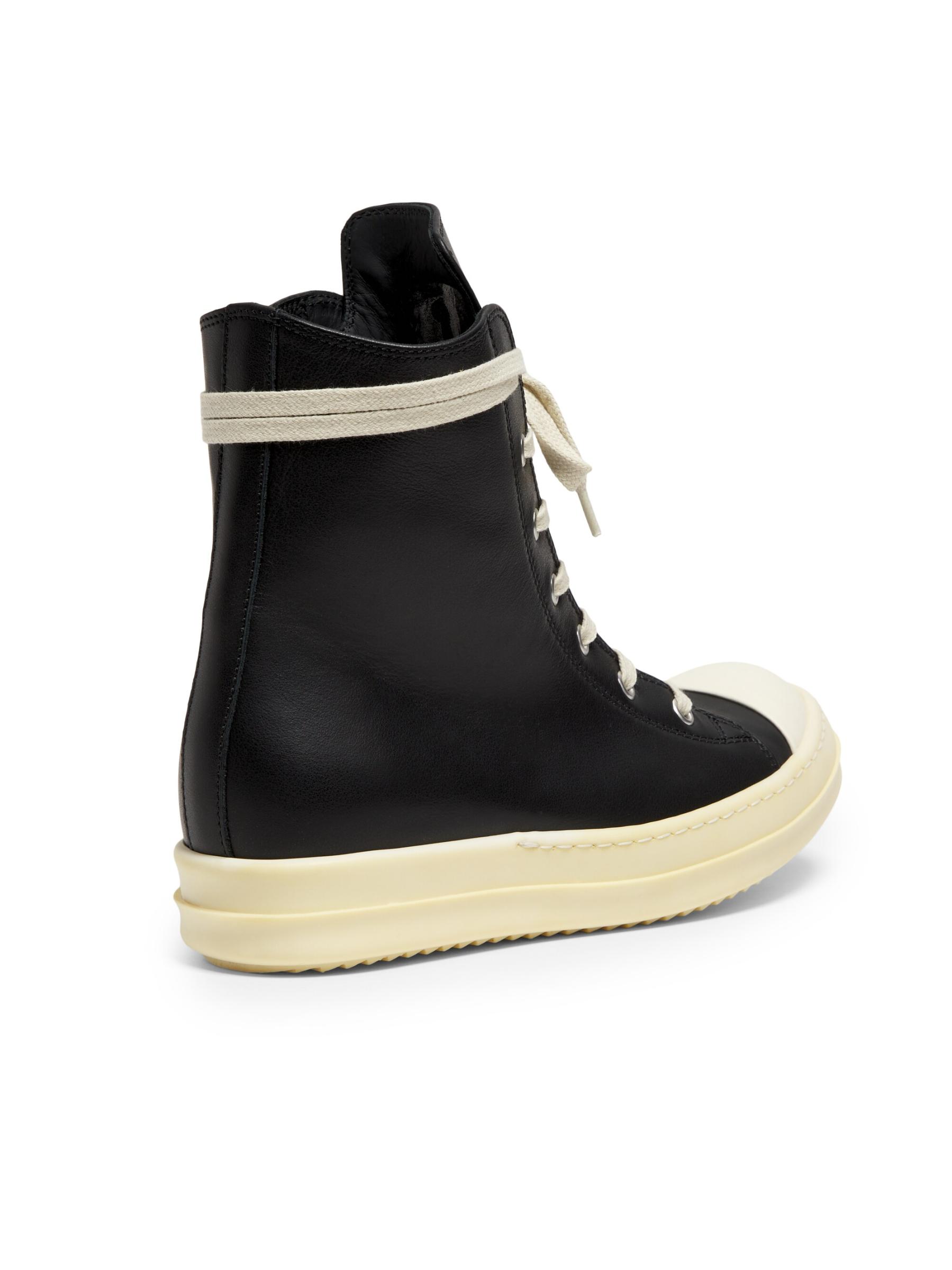 関税送料込★RICK OWENS☆ハイトップ レザー スニーカー 残りわずか/SALE☆ Rick Owens ハイトップ レザー スニーカー 白