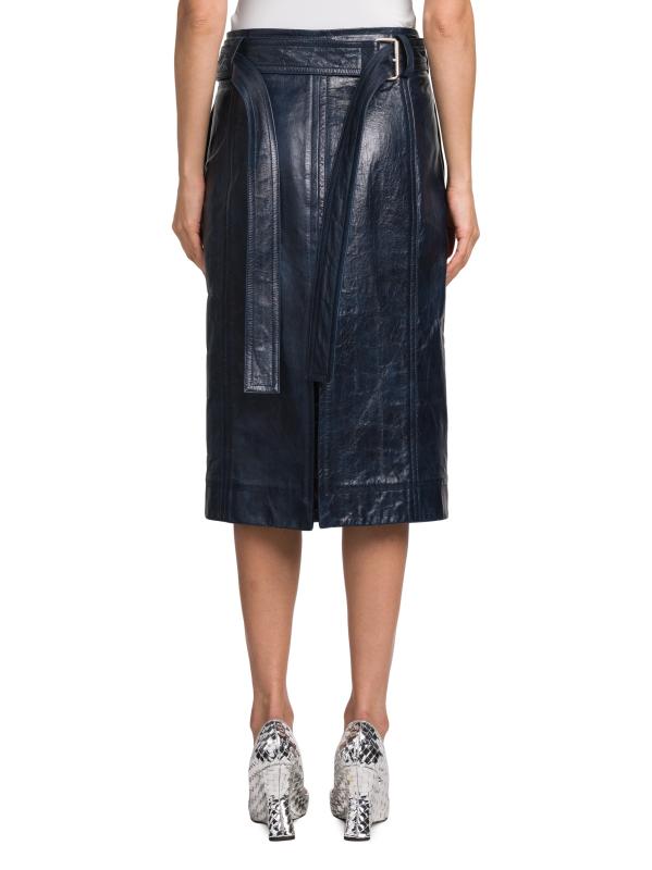 【BOTTEAGA】レザー ミディスカート Bottega Veneta - ベルト付きレザーラップミディスカート を