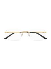 【Cartier】ゴールド Signature C メタル スクエアメガネ Cartier Signature C Rimless 24K Gold-Plated 56MM Rectangular