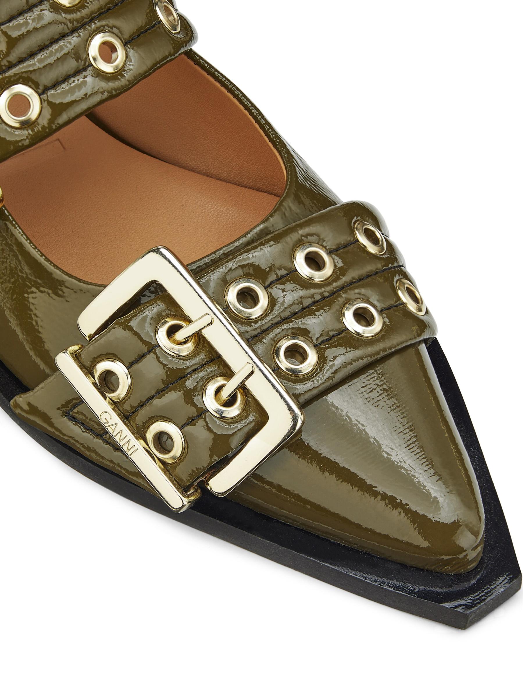 GANNI◆ベルトバックル バレリーナシューズ GANNI - バックル・バレリーナシューズ をオンライン購入 | Saks
